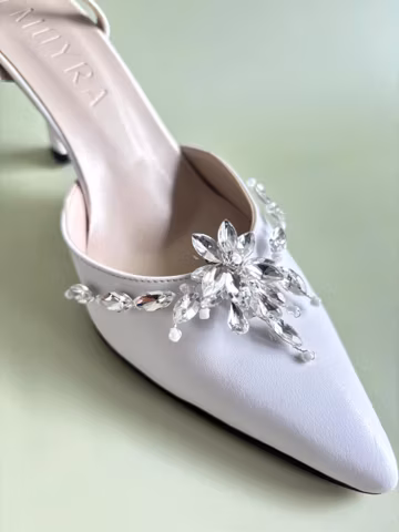 Crystal Shoe Clips, Wedding Shoe Clips for Bride, Bridal Shoe Buckle, Bridesmaid Shoes Jewelry Accessories, Flower Wedding High Heels Clip