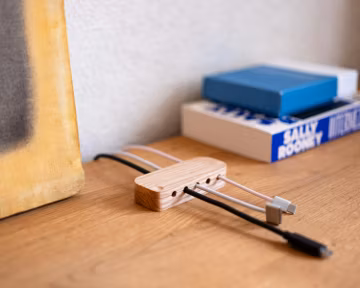 Wooden Cable Organizer, Magnetic Cord Holder for Desk, Wire Management Stand