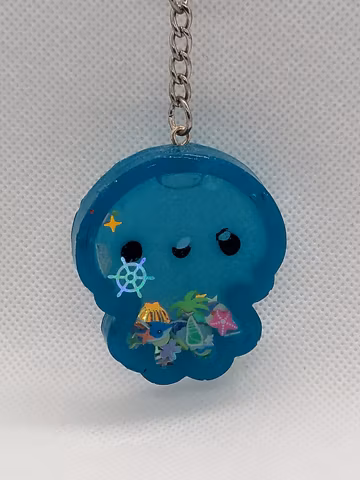 Kawaii Sidney Squid resin shaker charm
