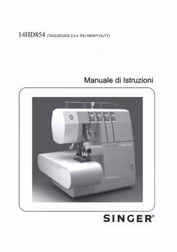 SINGER 14HD854 Manuale Di Istruzioni Sewing Machine Italiano