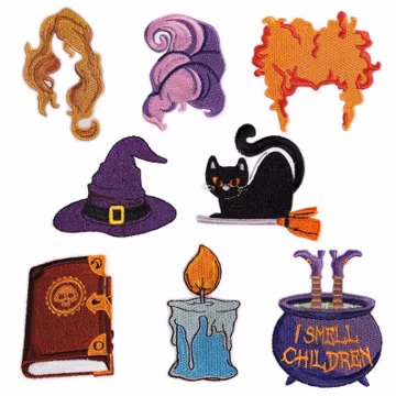 Halloween Patch,Witch Hat Embroidery Patch,Witch Hair Accessories,Iron on Patch