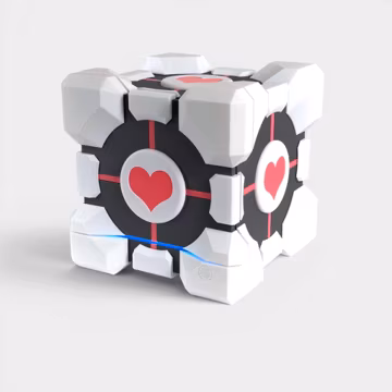 Steam Machine Companion Cube Skin, 3D Printed Portal 1 Cube Steam Machine Case, Aperture Science Merch