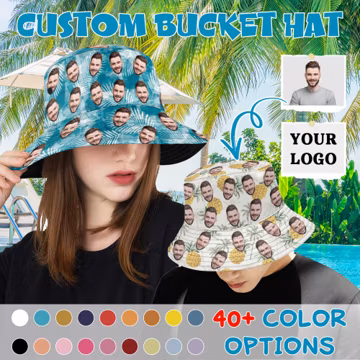 Custom Face Bucket Hat, Personalized Photo Gift