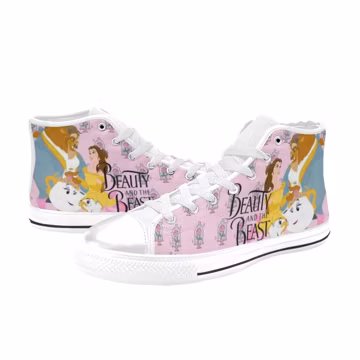 Beauty and the Beast Canvas High Top Shoes Custom Sneakers