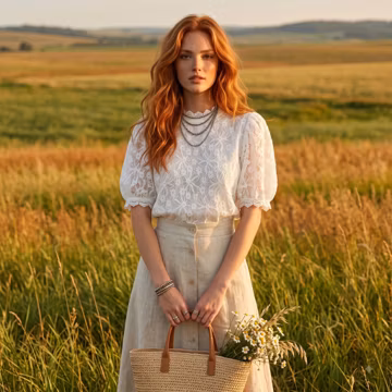 Personalized Lace Blouse | White Puff Sleeve Top | Vintage Cottagecore Summer Shirt Women