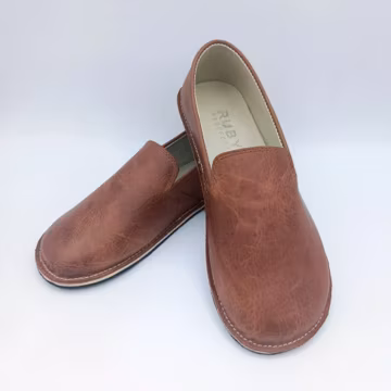 Barefoot Brown Leather Shoes Men: Minimalist Moccasins