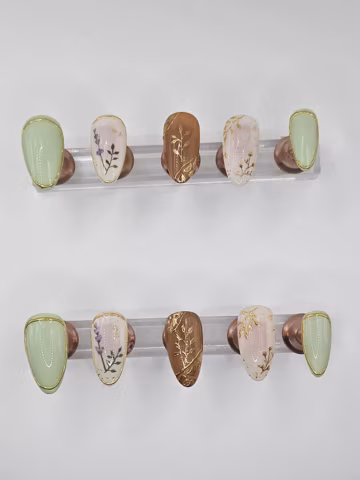 Cottagecore nails, Cute nails, simple Press on nails, Floral nails, Gift for her, Handpainted luxurious nails,