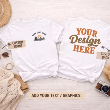 Personalized Front & Back Print Shirt, Custom Design Tee