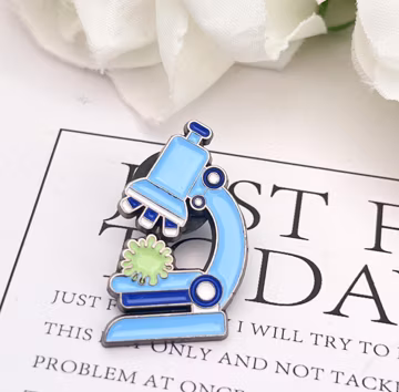 Personalized Science Microscope Enamel Pin Keychain Set,Customized Name Keyring,Cute Enamel Pin,Cute Science Microscope Pin,Bag Accessory.
