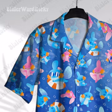 Mudkip Hawaiian Shirt: Water Type Tropical Anime Aloha Shirt