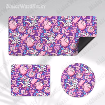 Sylveon Chansey Mouse Pad Dark Fairy Anime Gaming Mousepad Non-Slip Pad Desk Decor Gifts