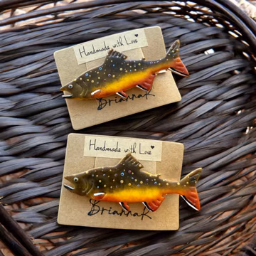 Brook trout fish polymer clay hair clip / barrette! (1 piece) | nature | outdoors | handmade accessories |