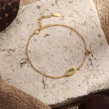 925 Sterling Silver Peridot Bracelet | Vintage Oval Green Gemstone Bracelet | Handmade August Birthstone Jewelry |Mother's Day Gift