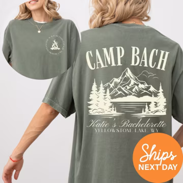 Vintage Camp Bachelorette Shirt, Custom Camping Bachelorette Shirts, Outdoor Mountain Bride Tee, Retro Lake Themed Bridal Party, Hiking Bach