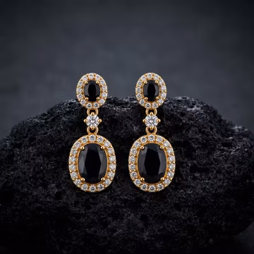 Onyx Earrings, Diamond Earring,14kGold Earrings, Dainty Earring, Stacking Earrings, Luxury Earrings, Bridesmaids Earring, Christmas Earrings