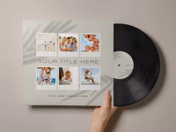 Custom Photo Collage Vinyl Record, Personalized 12in LP Gift