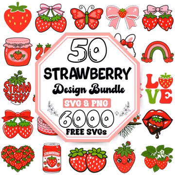 Strawberry SVG Bundle |Split Strawberry Monogram Svg |Strawberry Outline Svg |Strawberry Candy Svg |Summer Fruit Svg |Cute Strawberry Svg