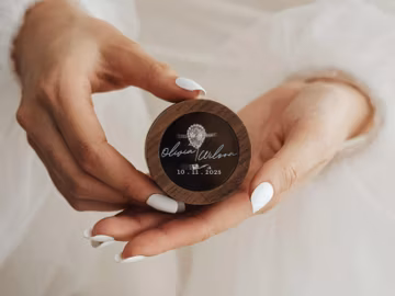 Personalized Wooden Wedding Ring Box with Clear Acrylic Cover, Custom Engraved Proposal Holder, Anniversary gift, Wedding Ring Bearer