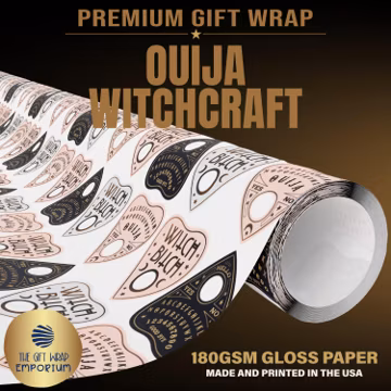 Ouija Witchcraft Wrapping Paper, Mystic Occult Gift Wrap, Witchy Board Paper, Spooky Planchette Design, Dark Gift Wrap, Gothic Gift Wrapping