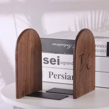 Personalized Wooden Bookends, Pair of Bookends for Shelves, Desk Book End For Heavy Duty Book, Bookends, Custom Book Storage