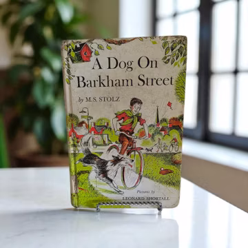 A Dog on Barkham Street by M.S. Stolz Pictures by Leonard Shortall 1960 Harper & Row Hard Cover Children's Book Vintage *Library Book*