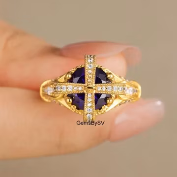 Unique Crown Inspired Design Art Deco Ring, 2.00 ct Round Cut Purple Amethyst Gemstone Wedding Ring, 14k Gold Vintage Ring, Birthstone Ring