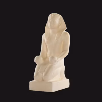 Egyptian Pharaoh Kneeling King Statue - Museum Reproduction with Certificate