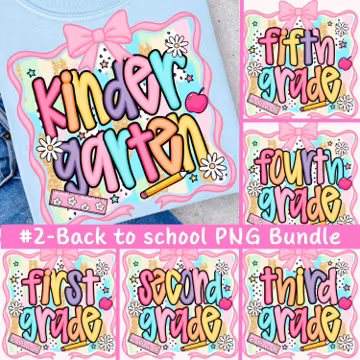 Preppy Back To School Bundle Png, T Shirt Bundle PNG, First Day Of School Shirt, Coquette Teacher Png Shirt, Girl Shirt Sublimation Designs