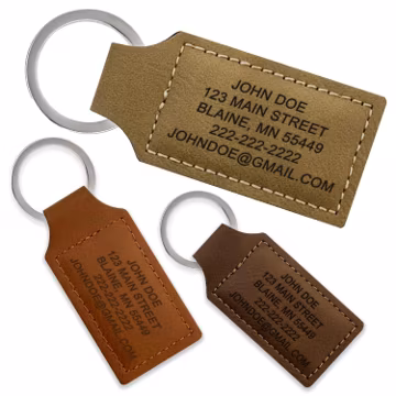 Personalized Faux Leather Luggage Tag: Custom Engraved Travel ID (1.5" x 1.75")