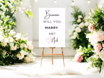 Custom Proposal Sign: Will You Marry Me Personalized Decor