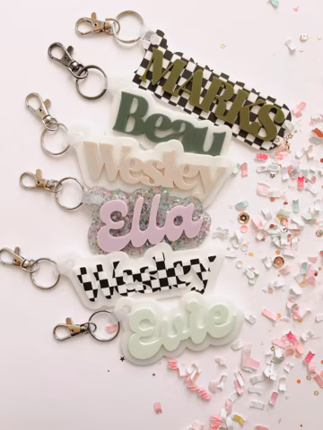 name keychain | acrylic custom name chain for backpacks, diaper bags, back to school, kids gifts, travel luggage, school, personalization