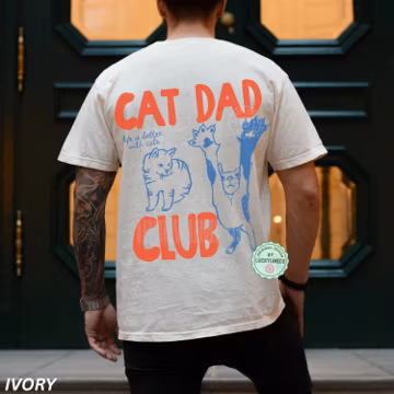 Cat Dad Shirt, Cat Dad Tee, Comfort Colors® Cat Dad Club TShirt, Back Design Tee Funny Cat Shirt, Cat Lover, New Cat Dad Shirt, Pet Parent