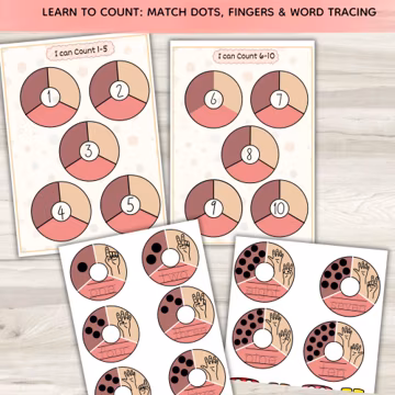 Counting & Number Match Worksheets | Montessori Preschool Activity | Learn Numbers | Educational Printable | Preschool Math | Busy Binder