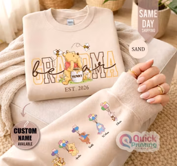 Grandma Bear Sweatshirt, Custom Mothers Day Shirt with Names, Custom Mama Bear Sweatshirt, New Grandma Gift, Sweatshirt gift for Grandma Tee