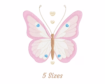 Butterfly Embroidery Design - Insects Machine Embroidery Pattern & Designs – 5 Sizes – Instant Download