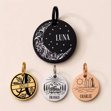Personalized Pet ID Tag: Custom Engraved Stainless Steel Dog Cat Tag