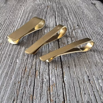 1/4 x 4" (10) 18gS Red Brass Tie Bar Blank 18 gauge Hard Brass Tumble Polished Tie Tack Blank 18 Gauge Soft Flat Blanks Rounded End