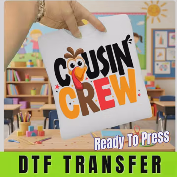 Cousin Crew DTF Transfer, Ready To Press Thanksgiving Turkey Heat Transfer, Family Gathering Iron On, Fall Squad Shirt Design, Holiday