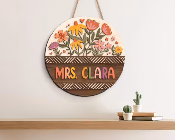 Personalized 3D Teacher Door Hanger: Custom Classroom Welcome Sign