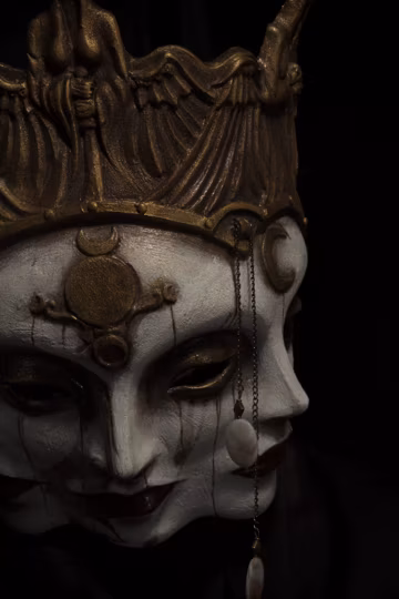 Hecate Mask – Greek Goddess of Witchcraft, Dark Mythology Mask, Triple Goddess Inspired, Handmade Occult Art Mask