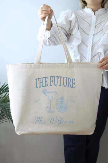 Custom Future Mrs Tote Bag, Bride Wedding Tote, Custom Mrs Bag, Engagement Tote Bag, Bride Canvas Bag, Honeymoon Tote Ba