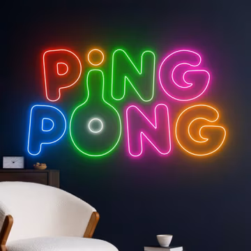 Ping Pong Led Sign, Table Tennis Neon Sign, Table Tennis Racket Neon Light, Table Tennis Ball Led Light, Sport Fan Club Room Wall Art Decor
