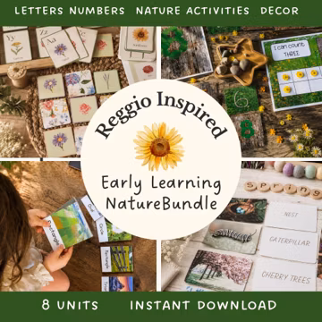 Reggio Emilia Preschool Printables | Nature School Prek Curriculum | Montessori & Charlotte Mason Early Learning