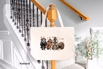 Leopard Game Day Canvas Tote Bag, Football Lover Tote, Football Mom Tailgate Gift for Women