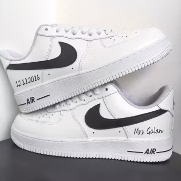 Groom's Wedding Sneakers / Hand-Painted "Air Force 1" Groom Shoes — Personalized Groom's Sneakers — Gift for the Groom — Anniversary Gift