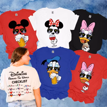 Mickey and Friends Epcot Drinking Around The World Vacation Shirt