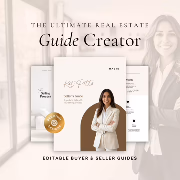 Real Estate Home Buyer And Seller Guides Template Bundle | Canva - Editable Listing Presentation Packet Brochures: Modern Luxury RE1