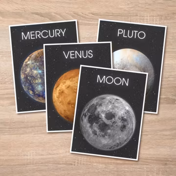 Printable Planets For Kids Astronomy Education Posters | Realistic Planet Posters for Space Education | Kids Solar System Learning Activity