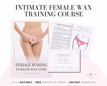 Intimate Female Waxing Training Manual, Editable eBook Template (Canva)