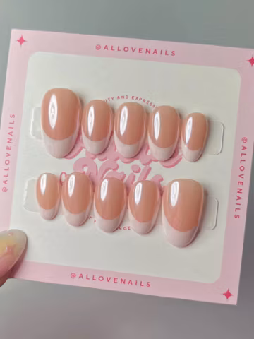 Chrome Frenchy | Press On Nails (Customizable)
